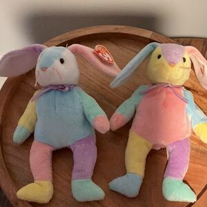Ty Multicolor Bunny Plush Toy Pair